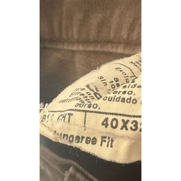 Vintage Carhartt 811 Dungaree Fit Work Pants 40x32 Brown Canvas Utility USA - Picture 5 of 6